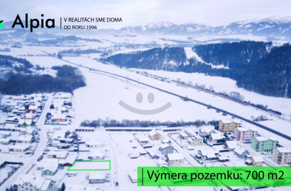 Slnečný pozemok so sieťami v lukratívnej časti Podtureň, Liptovský Mikuláš